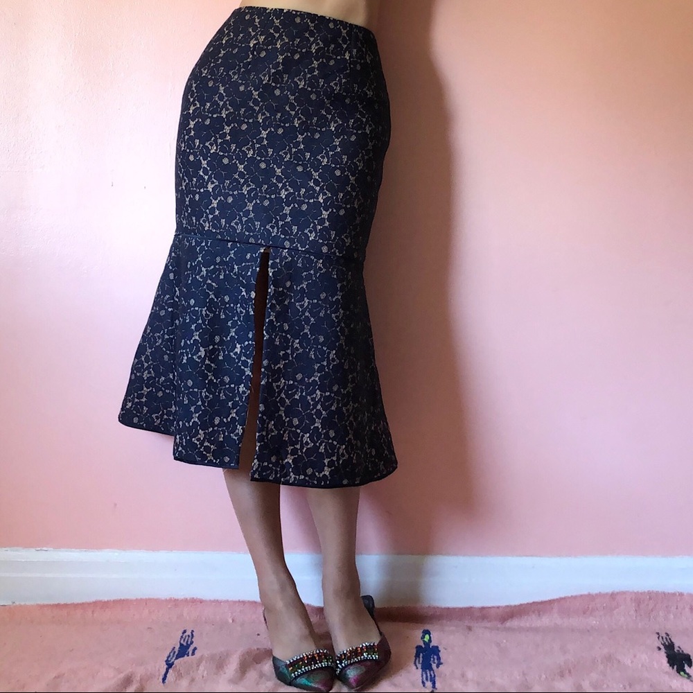 Keepsake Midnight Lace Midi Mermaid Skirt - Picture 1 of 5